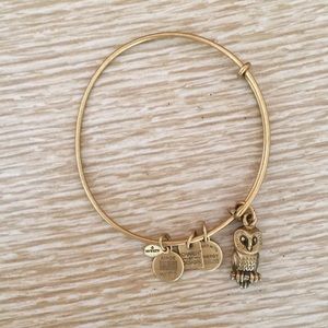 Alex and Ani Owl bracelet matte gold